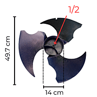 Aspa Condensador Para MiniSplit Mirage 2Ton, Diametro Exterior 49.7cm, Centro 14 cm, Flech 1/2, 3 Hojas - 12100105000181 Aspa Condensador Para MiniSplit Mirage 2Ton, Diametro Exterior 49.7cm, Centro 14 cm, Flech 1/2, 3 Hojas - 12100105000181