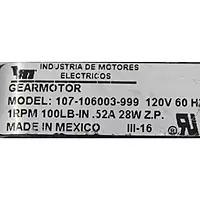 Motorreductor Mcmillan, 120V, 1 Rpm, 100 Lb-In - 107-106003-999