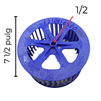 Turbina de Ventana Largo 7 1/2 Pulgadas Ancho 4 1/4 Pulgadas Flecha 1/2 CW Derecha Turbina de Ventana Largo 7 1/2 Pulgadas Ancho 4 1/4 Pulgadas Flecha 1/2 CW Derecha