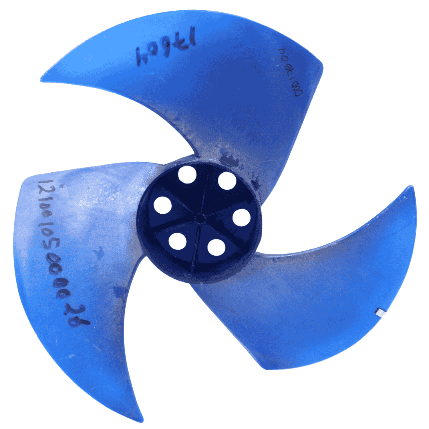 Aspa Condensador para Minisplit Mirage 1.5 Ton Largo 43.5cm Ancho 13cm Flecha 3/8 CCW izquierda 3 Hojas - 12100105000026