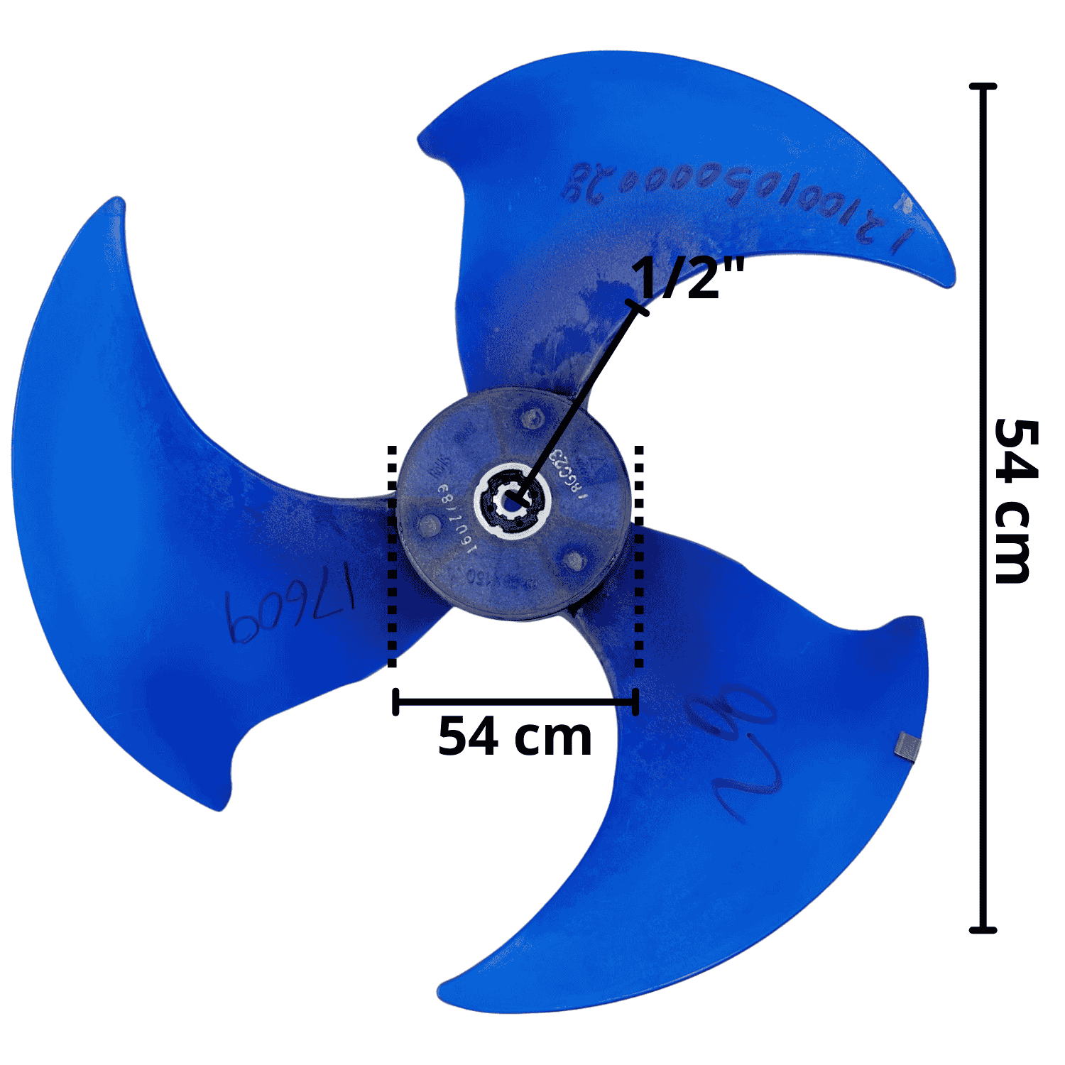 Aspa Condensador Para MiniSplit Mirage 2T Largo 54cm Ancho 13cm Flecha 1/2 3 Hojas - 12100105000028