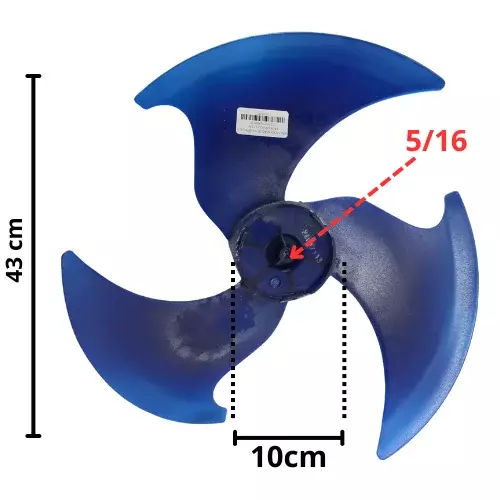 ASPA CONDENSADOR Largo 43cm, Ancho Aro 10cm, Flecha 5/16 - 12100105A00127