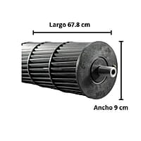 Turbina Para Minisplit Mirage Largo 67.7 cm Ancho 9 cm Opresor Externo Turbina Para Minisplit Mirage Largo 67.7 cm Ancho 9 cm Opresor Externo