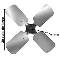 Aspa De Acero Para Central Carrier, 4 Hojas, 30 X 5/8 Pulgadas, Rotacion Cw - La01Ew-032 Aspa De Acero Para Central Carrier, 4 Hojas, 30 X 5/8 Pulgadas, Rotacion Cw - La01Ew-032
