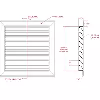 Rejilla de Retorno en Aluminio Extruido (24" X 24", Blanco) - RRAE24X24B