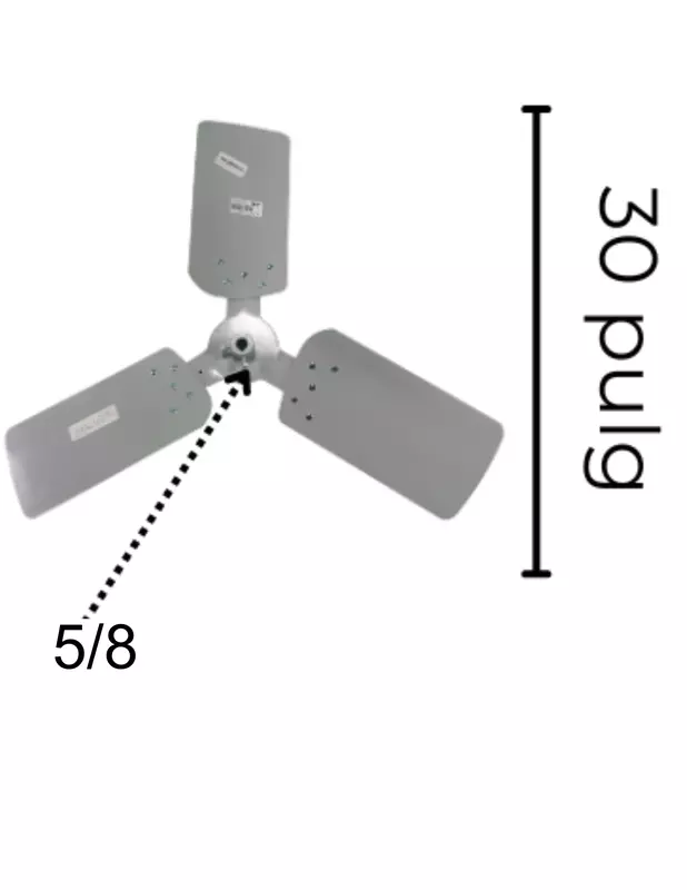 Aspa de Aluminio Largo 30 X 5/8Pulg x 3 Hojas - 2625579000 Aspa de Aluminio Largo 30 X 5/8Pulg x 3 Hojas - 2625579000