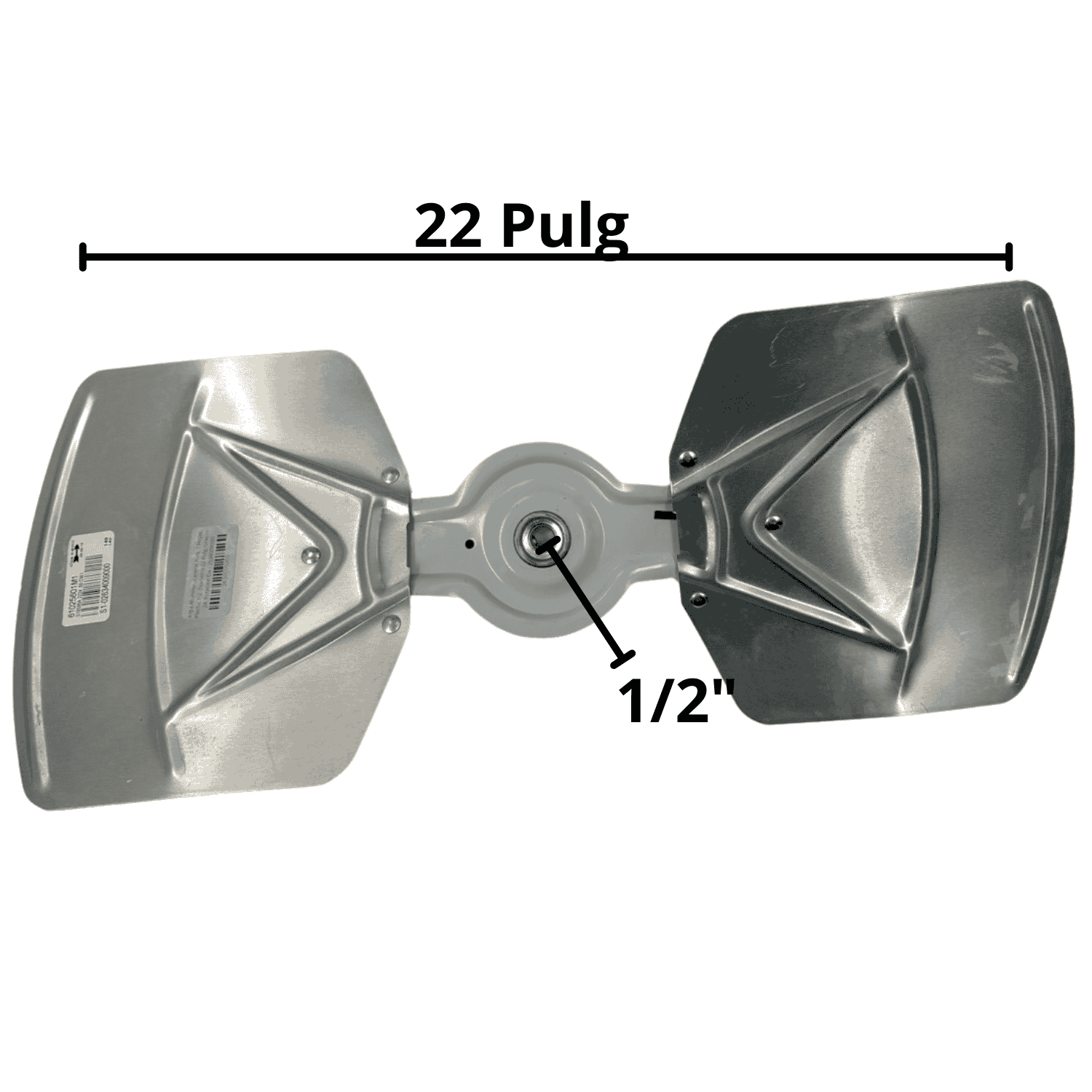 Aspa Aluminio, Central York, 2 Hojas, Flecha 1/2, Diametro 22 Pulg, Grados 24, Rotacion Cw - 2634009000