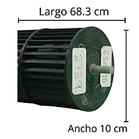 Turbina para MiniSplit Mirage 1.5Ton Largo 68.3cm Ancho 10cm Opresor Externo MMEC1821C H - 8101164-2 Turbina para MiniSplit Mirage 1.5Ton Largo 68.3cm Ancho 10cm Opresor Externo MMEC1821C H - 8101164-2