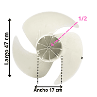 Aspa Condensador Mini Split LG S242Hh/Sj242Cd Largo 46 cm, Ancho 17 cm, Flecha 1/2, Hojas 3 - 5901A10032A Aspa Condensador Mini Split LG S242Hh/Sj242Cd Largo 46 cm, Ancho 17 cm, Flecha 1/2, Hojas 3 - 5901A10032A