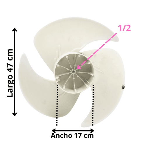 Aspa Condensador Mini Split LG S242Hh/Sj242Cd Largo 46 cm, Ancho 17 cm, Flecha 1/2, Hojas 3 - 5901A10032A Aspa Condensador Mini Split LG S242Hh/Sj242Cd Largo 46 cm, Ancho 17 cm, Flecha 1/2, Hojas 3 - 5901A10032A