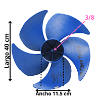 Aspa Para MiniSplit Mirage Condensador TitaniumII 1T Largo 40cm Centro 11.5 cm Flecha 3/8 Hojas 5 CW Derecha - 222401090119 Aspa Para MiniSplit Mirage Condensador TitaniumII 1T Largo 40cm Centro 11.5 cm Flecha 3/8 Hojas 5 CW Derecha - 222401090119