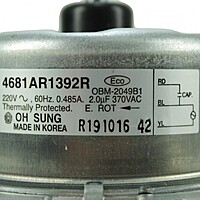 Motor Para Minisplit, Condensador 1.5Ton,4681Ar1392R,(Obm-2049B1),(R110609.64), 220V, 60Hz, 0.485A, Capacitor 2.0Mf 370Vac - 4681Ar1392R Motor Para Minisplit, Condensador 1.5Ton,4681Ar1392R,(Obm-2049B1),(R110609.64), 220V, 60Hz, 0.485A, Capacitor 2.0Mf 370Vac - 4681Ar1392R
