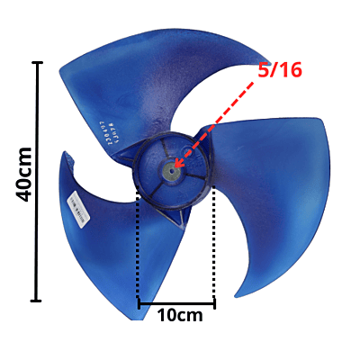 Aspa Condensador Largo 40cm, Ancho  10cm, Flecha 5/16 - 810848146