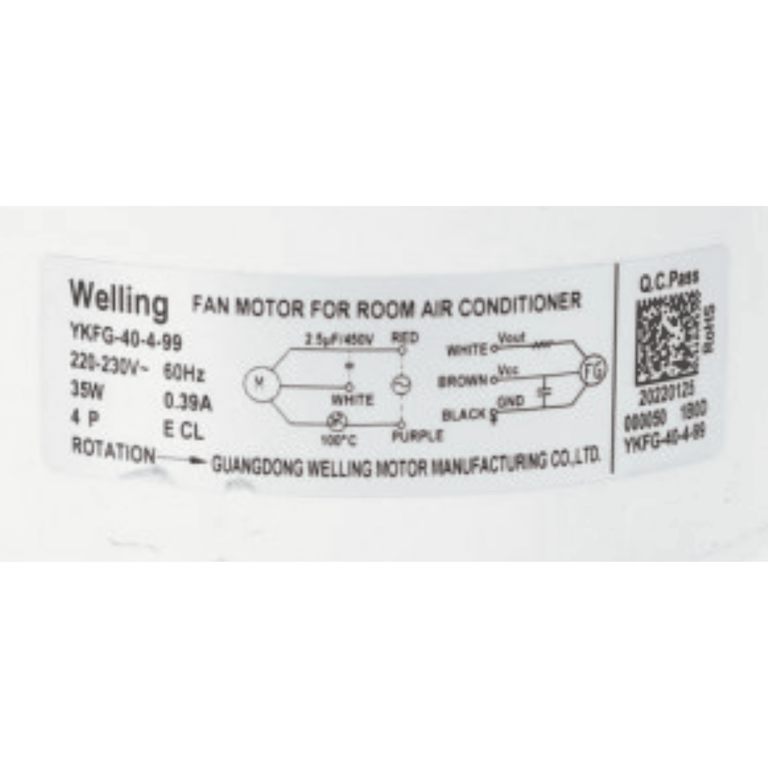 Motor Evaporador Para Minisplit Mirage 1.5 y 2 Ton 220V, Modelo: YKFG-40-4-99