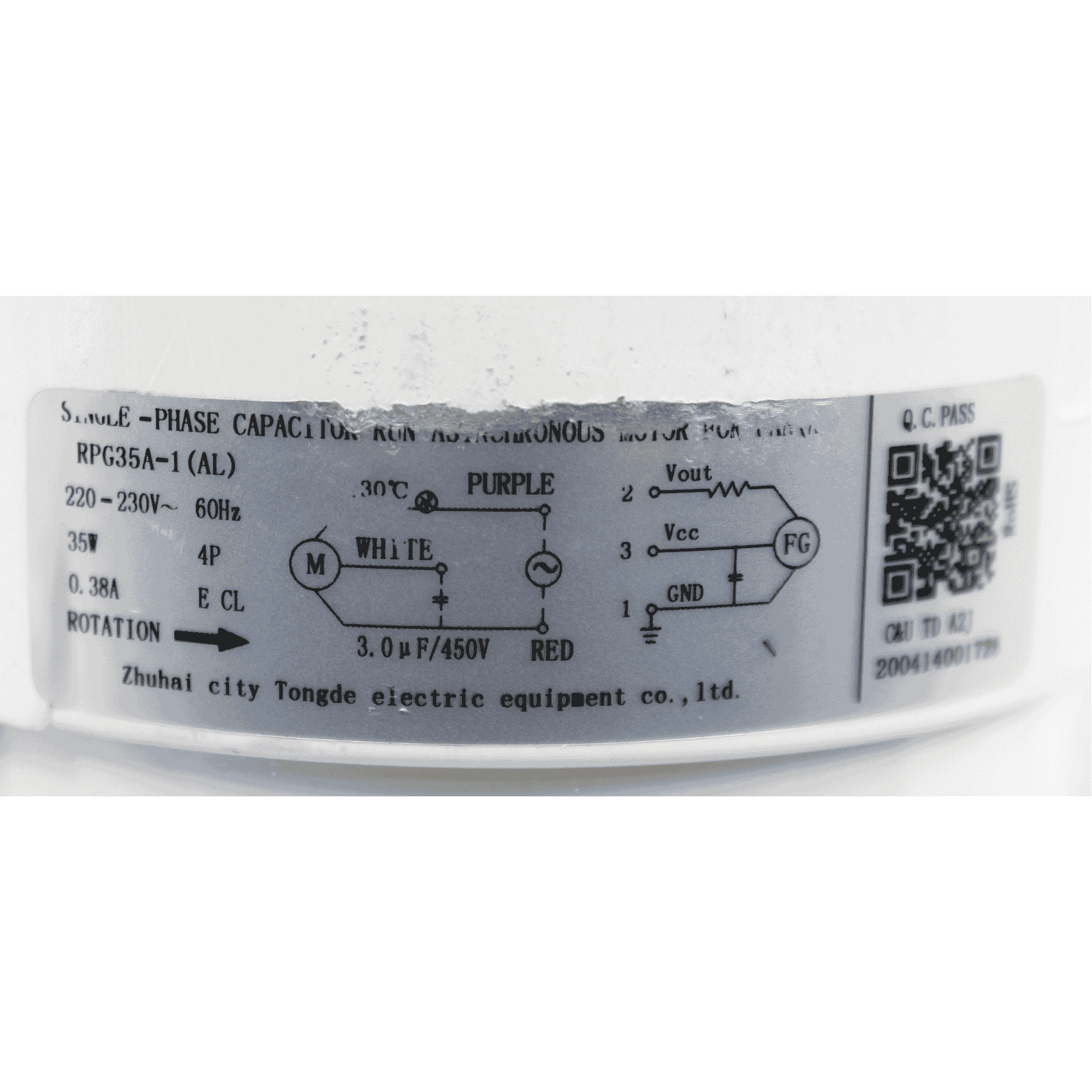 Motor Evaporador Para Minisplit Mirage 2 Ton 220V, Modelo: RPG35A-1(AL)