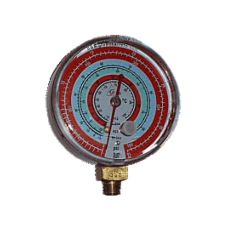 Manometro De Alta (Color Rojo), Rango 0-500 Psi, Conexion 1/8Pulg Npt, Uso Para R-12, R-22, R-404, R-134A - A500 Manometro De Alta (Color Rojo), Rango 0-500 Psi, Conexion 1/8Pulg Npt, Uso Para R-12, R-22, R-404, R-134A - A500