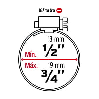 Bolsa con 10 mini-abrazaderas reforzadas # 6, 1/2 - 3/4' - AB-06 / 44231 Bolsa con 10 mini-abrazaderas reforzadas # 6, 1/2 - 3/4' - AB-06 / 44231