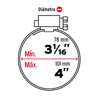 Bolsa con 5 abrazaderas reforzadas # 56, 3-1/16 - 4' - AB-56 / 44247 Bolsa con 5 abrazaderas reforzadas # 56, 3-1/16 - 4' - AB-56 / 44247