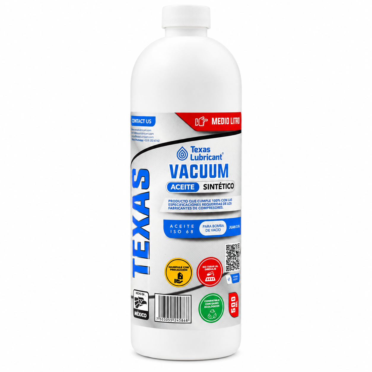 Aceite Mineral para Bomba de Vacio TEXAS, 500 ml - ABV12 Aceite Mineral para Bomba de Vacio TEXAS, 500 ml - ABV12