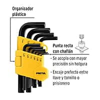 Juego de 10 llaves Allen standard con organizador, Pretul - ALL-10P-P / 21854 Juego de 10 llaves Allen standard con organizador, Pretul - ALL-10P-P / 21854