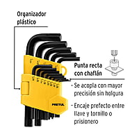 Juego de 13 llaves Allen standard con organizador, Pretul - ALL-13P-P / 21856 Juego de 13 llaves Allen standard con organizador, Pretul - ALL-13P-P / 21856
