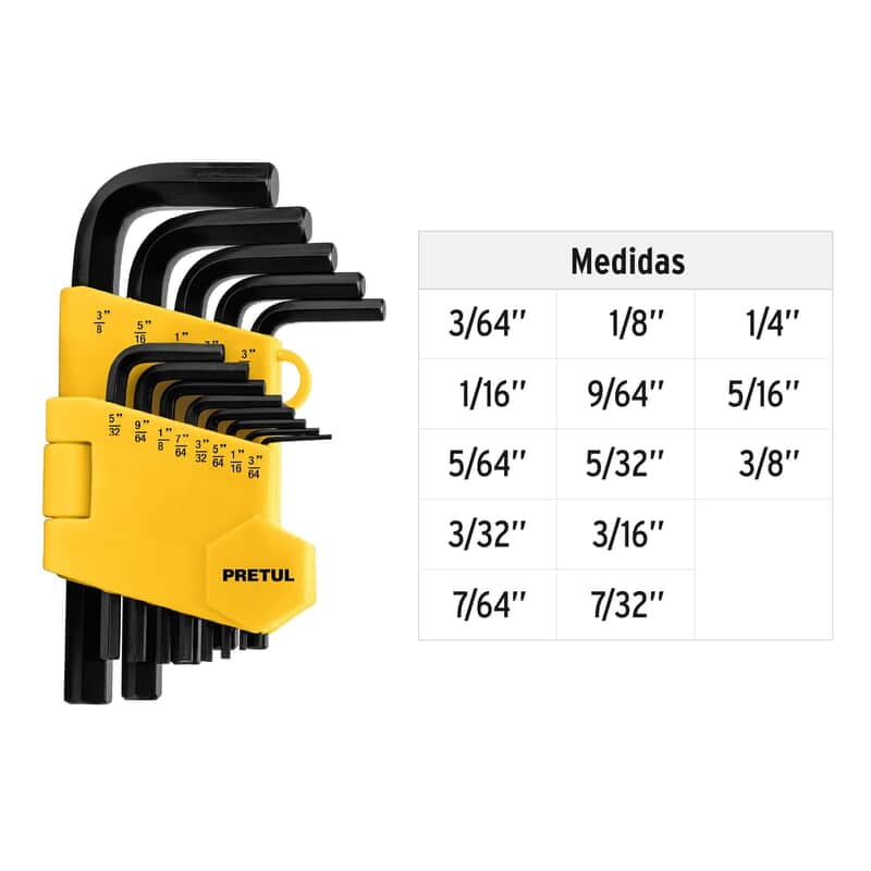 Juego de 13 llaves Allen standard con organizador, Pretul - ALL-13P-P / 21856 Juego de 13 llaves Allen standard con organizador, Pretul - ALL-13P-P / 21856