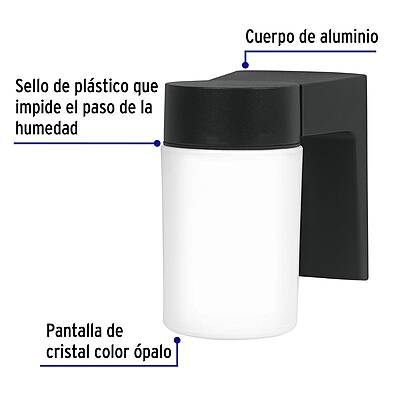 Arbotante de pared tipo vaso, lámpara no incluida, Volteck - 47287 - ARB-002S - Caja con 1 Pieza – Master 8