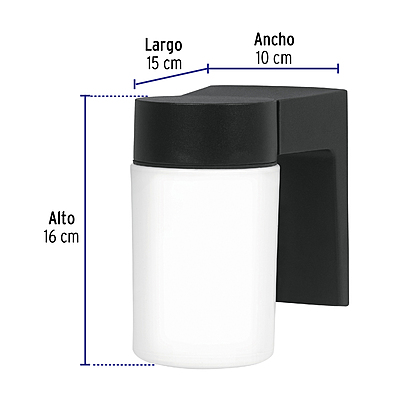 Arbotante de pared tipo vaso, lámpara no incluida, Volteck - 47287 - ARB-002S - Caja con 1 Pieza – Master 8