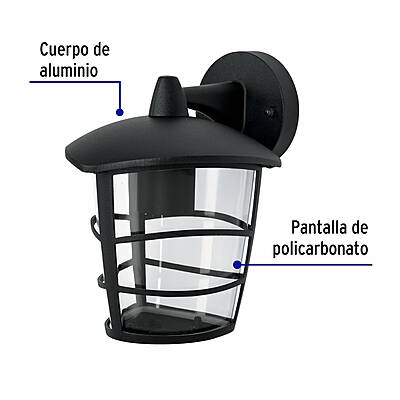 Arbotante tipo farol moderno suspendido p/exteriores, negro - 45093 - ARB-107S - Caja con 1 Pieza – Master 12