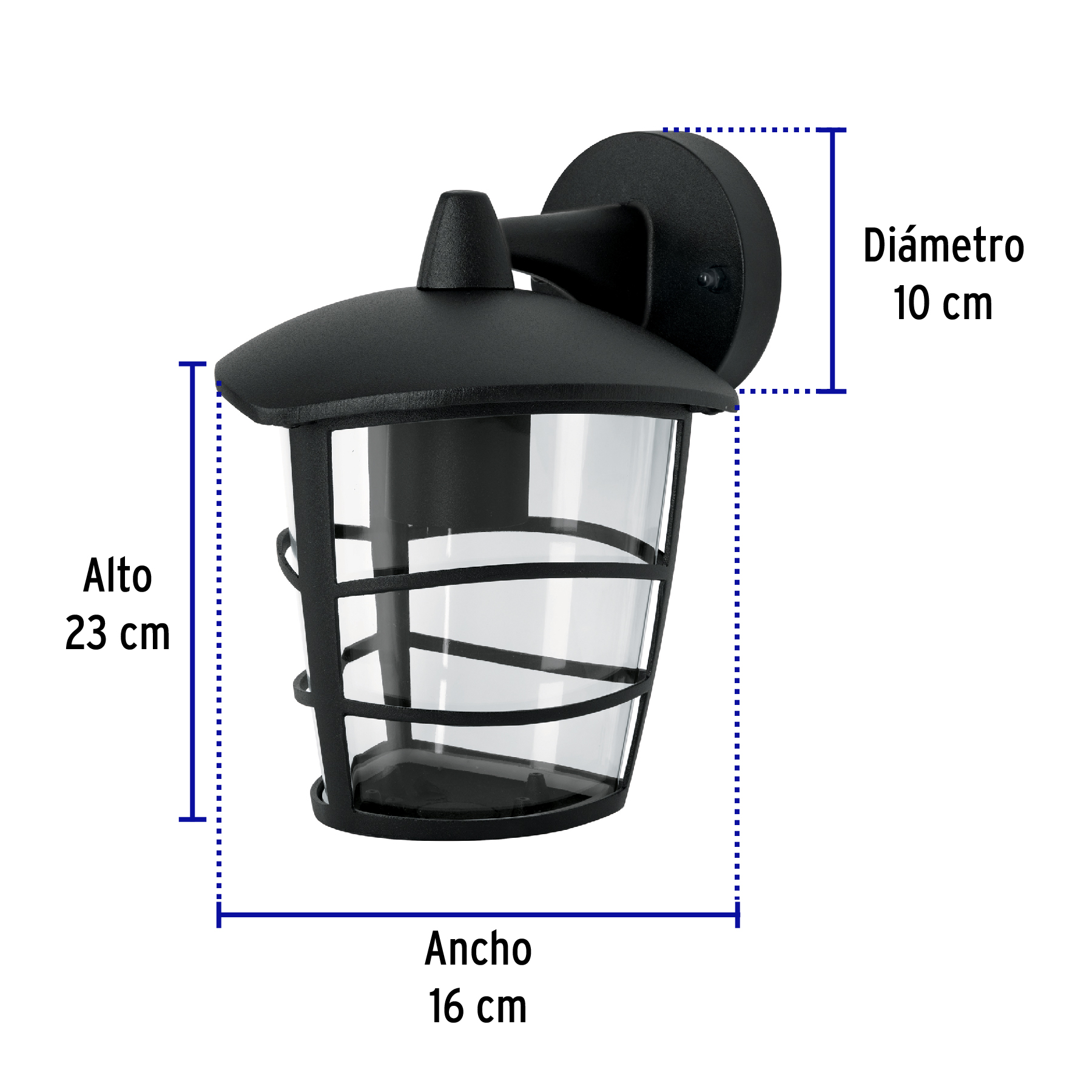Arbotante tipo farol moderno suspendido p/exteriores, negro - 45093 - ARB-107S - Caja con 1 Pieza – Master 12