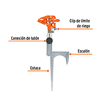 Aspersor metálico reforzado, estaca de escalón - ASP-11R / 10323 Aspersor metálico reforzado, estaca de escalón - ASP-11R / 10323