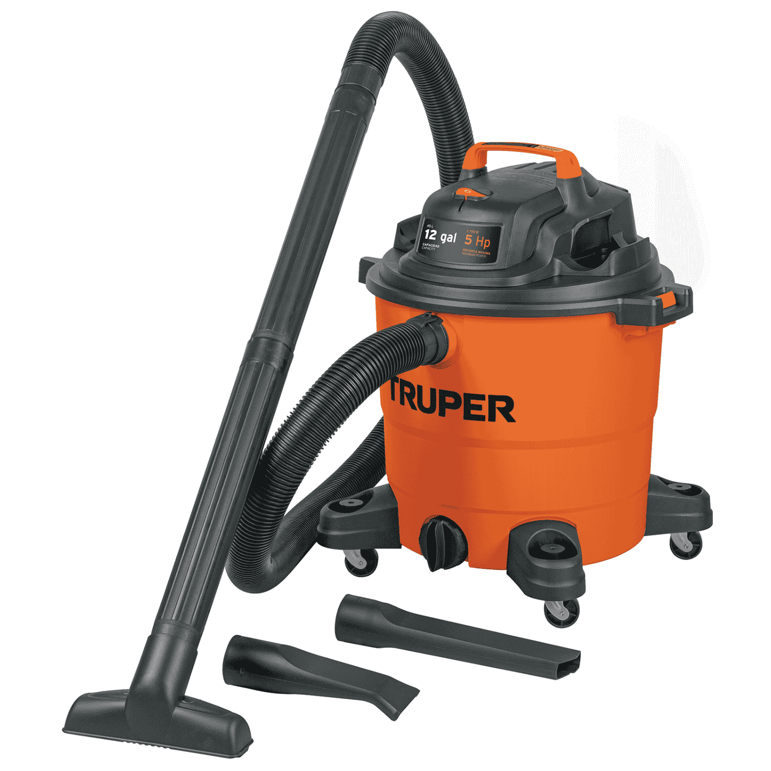 Aspiradora de sólidos y líquidos, 12 gal, plástica, TRUPER - 101509 - ASP-12 - Caja con 1 Pieza – Master 0