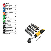 Juego desarmador de matraca, puntas/dados, 61 piezas, Pretul - AUTO-61 / 22976 Juego desarmador de matraca, puntas/dados, 61 piezas, Pretul - AUTO-61 / 22976
