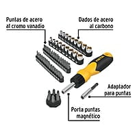 Juego desarmador de matraca, puntas/dados, 61 piezas, Pretul - AUTO-61 / 22976 Juego desarmador de matraca, puntas/dados, 61 piezas, Pretul - AUTO-61 / 22976
