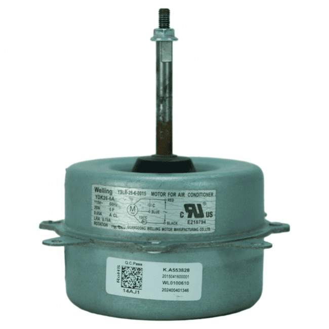 Motor Condensador Para Minisplit Mirage 1Ton, Ydk26-6A (Yslb-26-6-0015),115V,60Hz,26W,6 Polos, 0.65A - 11002012002434 Motor Condensador Para Minisplit Mirage 1Ton, Ydk26-6A (Yslb-26-6-0015),115V,60Hz,26W,6 Polos, 0.65A - 11002012002434