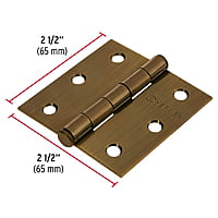 Bisagra cuadrada 2-1/2', acero latonado antiguo, plana - BC-252P / 43250 Bisagra cuadrada 2-1/2', acero latonado antiguo, plana - BC-252P / 43250