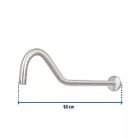 Brazo y chapetón tipo gancho para regadera, 50 cm, satinado - BCH-720N / 44509