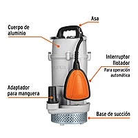 Bomba sumergible metálica para agua limpia uso rudo 3/4 HP - BOS-3/4LPX / 15002