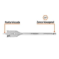 Broca plana de manita, 3/4' , Truper - BPT-3/4 / 11378 Broca plana de manita, 3/4' , Truper - BPT-3/4 / 11378