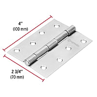 Bisagra rectangular 4', acero pulido - BR-400 / 43191