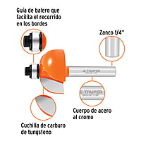 Broca para router, bocel cuarto, 1-1/8' con balero - BROU-BC1-1/8X / 11485 Broca para router, bocel cuarto, 1-1/8' con balero - BROU-BC1-1/8X / 11485