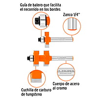 Juego de machimbrador, 3/4', con balero - BROU-MACH3/4X / 10671 Juego de machimbrador, 3/4', con balero - BROU-MACH3/4X / 10671