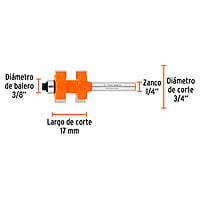 Juego de machimbrador, 3/4', con balero - BROU-MACH3/4X / 10671 Juego de machimbrador, 3/4', con balero - BROU-MACH3/4X / 10671