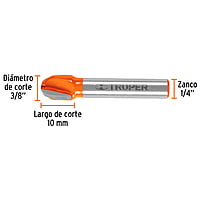 Broca para router, media caña, 3/8' - BROU-MC3/8 / 11461 Broca para router, media caña, 3/8' - BROU-MC3/8 / 11461