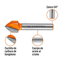 Broca para router, corte en 'V', 1/2' - BROU-V1/2 / 11466 Broca para router, corte en 'V', 1/2' - BROU-V1/2 / 11466
