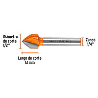 Broca para router, corte en 'V', 1/2' - BROU-V1/2 / 11466 Broca para router, corte en 'V', 1/2' - BROU-V1/2 / 11466