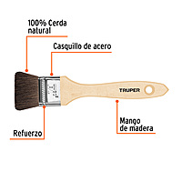 Brocha pelo de camello, mango de madera, 1-1/2' - BRT-1-1/2C / 12467 Brocha pelo de camello, mango de madera, 1-1/2' - BRT-1-1/2C / 12467