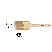 Brocha cerdas sintéticas, mango madera,corte angular, 3' - BRT-3AS / 13341 Brocha cerdas sintéticas, mango madera,corte angular, 3' - BRT-3AS / 13341