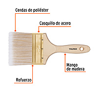 Brocha cerdas sintéticas,mango de madera, corte recto, 4' - BRT-4S / 13347 Brocha cerdas sintéticas,mango de madera, corte recto, 4' - BRT-4S / 13347