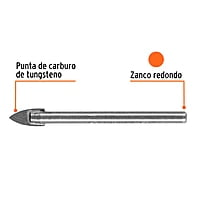 Broca para vidrio y azulejo, 1/4' - BVI-1/4 / 11702 Broca para vidrio y azulejo, 1/4' - BVI-1/4 / 11702